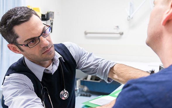 Doctor with patient