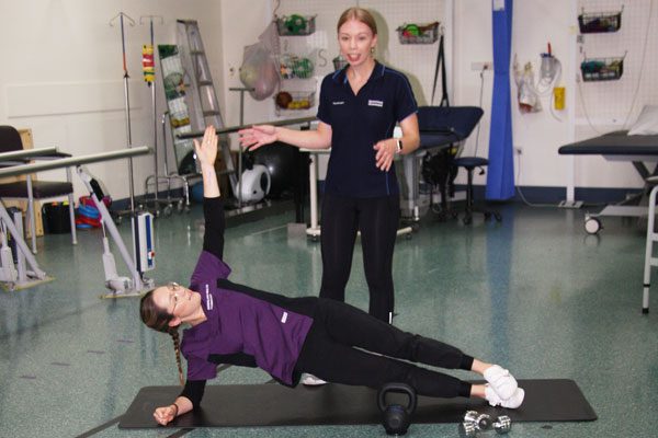 Adult CF physiotherapist K Burgess and Pharmacist, E Megram