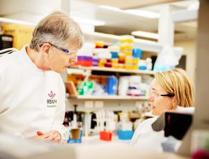 Two researchers in a lab