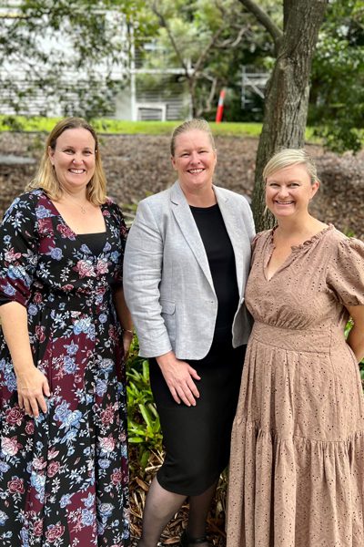 From left to right, University of Queensland Research Fellow Dr Bec Jenkinson, Metro North Conjoint Associate Professor Lauren Kearney and RBWH Director of Research, Women’s and Newborns Professor Leonie Callaway