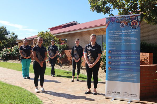 Aboriginal and Torres Strait Islander workers and pharmacy staff supporting BTMA at Redcliffe Hospital