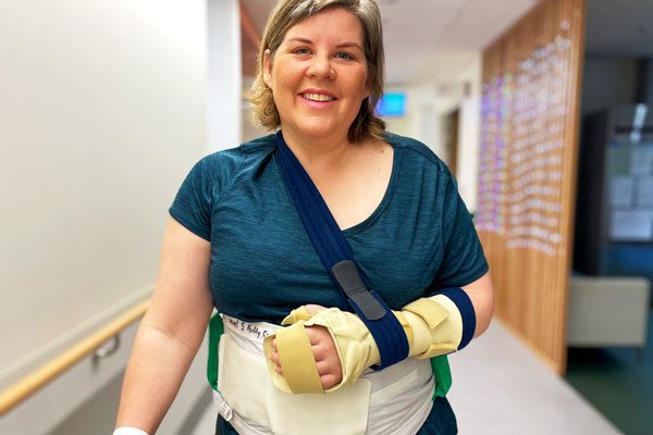Louise Cumberland during her rehabilitation at STARS