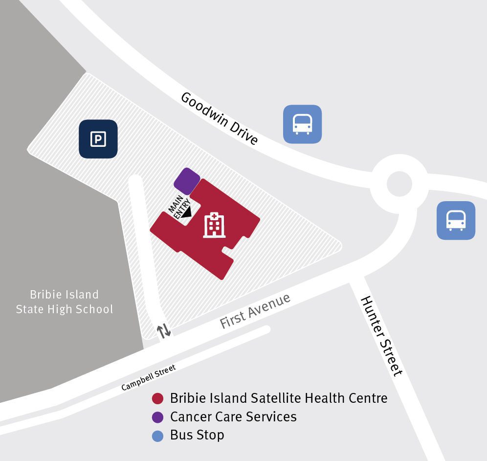 bish-map Bribie Island Satellite Hospital map