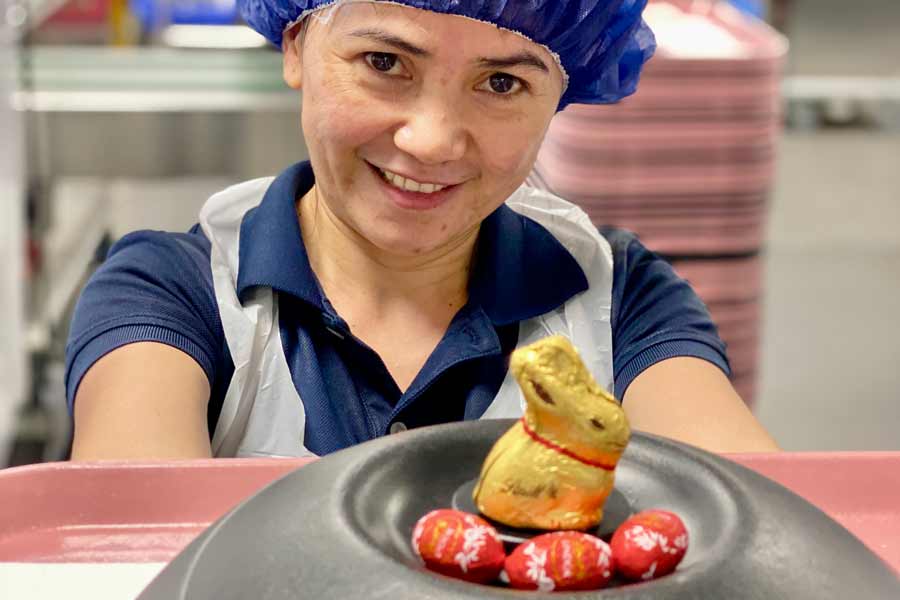 The Food Services team at Redcliffe will distribute around 6.5 kilograms of Easter eggs this Sunday