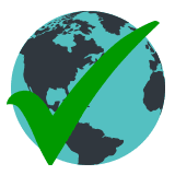 Globe with tick