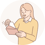 Person opening a letter