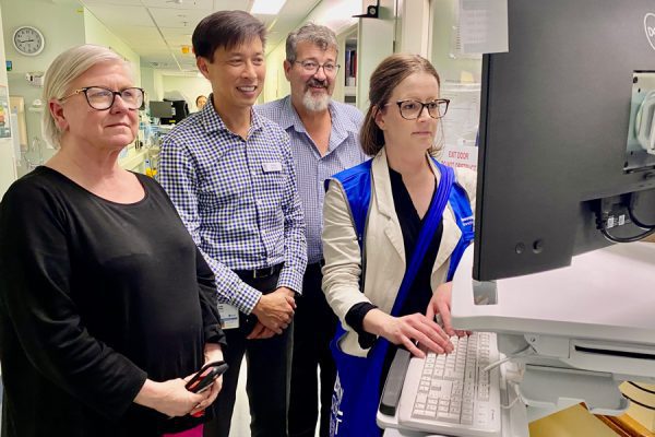 Metro North Chief Executive, Jackie Hanson (left) joined other leaders for day one of ieMR at Redcliffe Hospital.