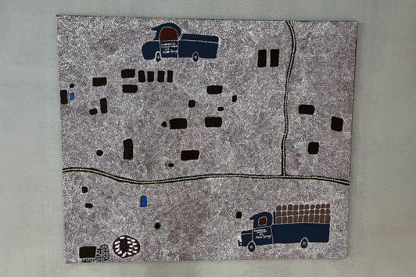 Rene Kulitja 'Olden Times' at the Level 3 entrance to STARS.