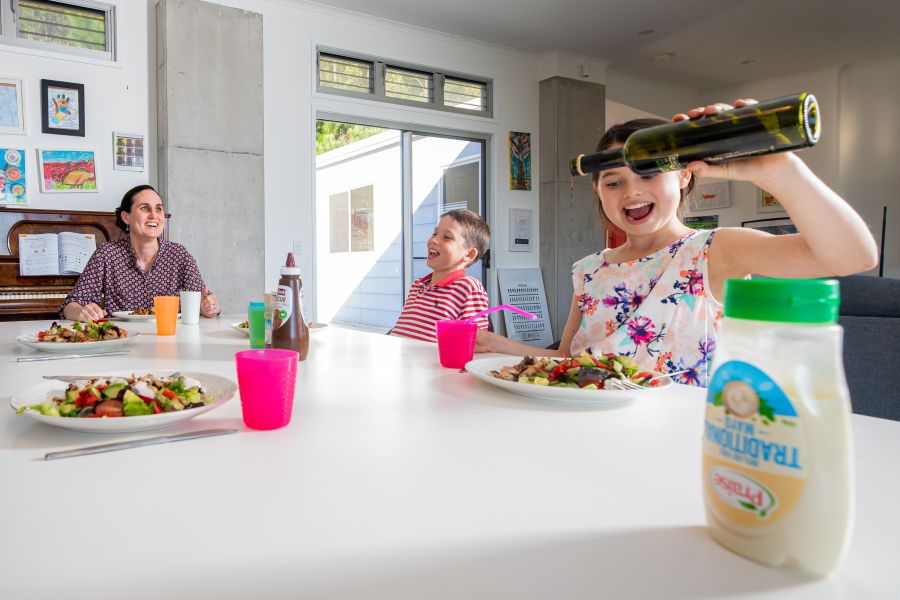 University of the Sunshine Coast researcher Laine Chilman and her family showcase healthy eating habits.