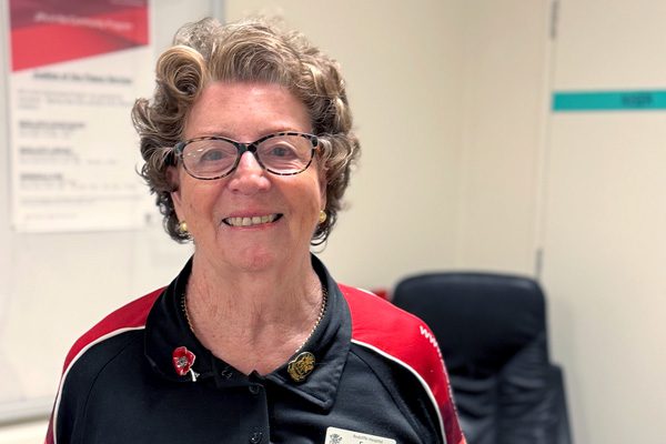 Faye has been volunteering at Redcliffe Hospital for more than 14 years. 