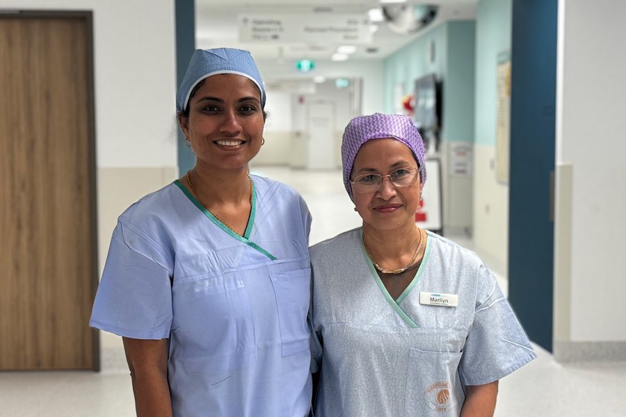 Caboolture Hospital nurses Jincy Chittilappilly and Marilyn Umney