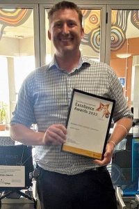 Jamie Taylor with his Shining Star Award