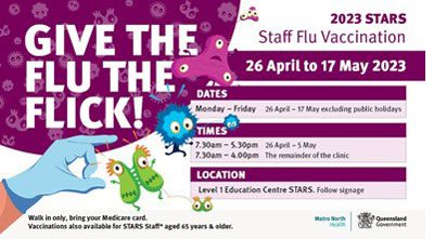 STARS 2023 staff flu vaccination dates shareable