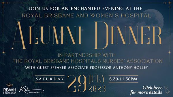 RBWH Alumni Dinner 2023 invitation