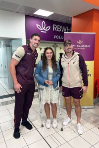 RBWH Foundation Giving Day ambassadors Brisbane Broncos players Corey Oates and Cory Paix