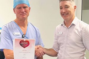 John Lines. Assistant in Nursing ECC with award