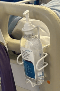 Hand hygiene bed brackets at Redcliffe Hospital