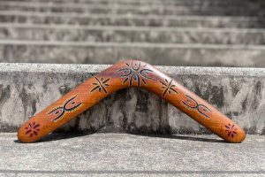 A beautiful boomerang donated to Metro North by Uncle Alan Parsons 