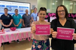 We had an information stand in the hospital foyer for Sepsis Day