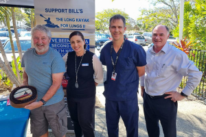 TPCH patient Bill Van Nierop visiting TPCH staff