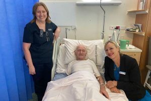 Roslyn Blasl, patient Leslie and Karlene Wilcocks in Rehabilitation and Acute Stroke (RAS) Unit at TPCH