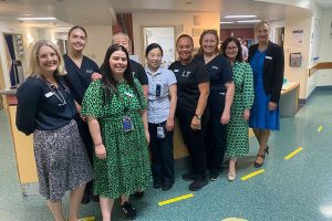 Karlene Willcocks with Rehabilitation and Acute Stroke (RAS) Unit staff at TPCH