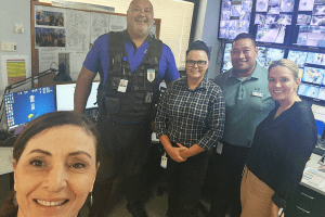 Tami Photinos visiting the Protective Services team at TPCH
