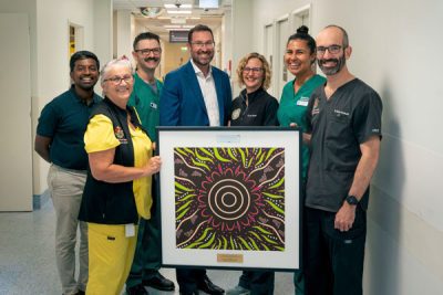 Emergency and Trauma Centre staff at RBWH holding the Al Spillman Award