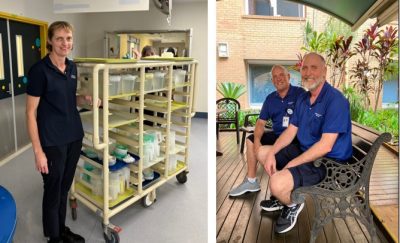 Christmas day at Caboolture. Thank you to Food Service team members Lisa and Karen (waving in the background) and Operational Services team members Mark and Scott. Just some of our team who worked on Christmas Day.