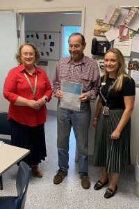 Paul Grabowski receiving his 40 years of service award 