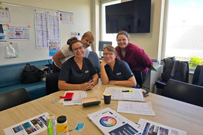 Ward 2A delirium champions team leaders Shelia Sloane and Joanne Pratt with Samantha Masters and Di Davenport