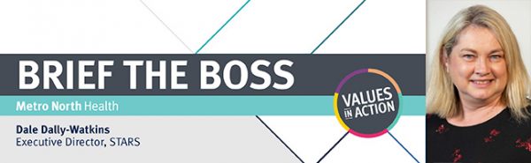 Metro North Health Brief the Boss banner for Dale Dally-Watkins