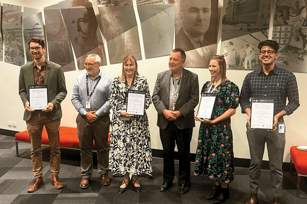 six people receiving awards