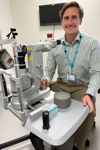 STARS Staff Specialist Ophthalmology, Dr Ashley Porter with the YAG laser.