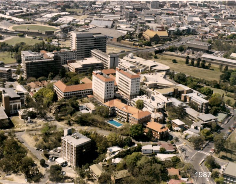 1987 aerial shot of Herston campas