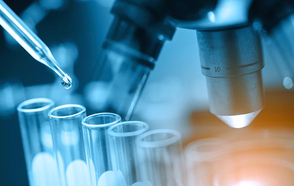 Microscope and test tubes