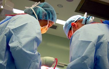 Doctor and nurse in an operating theatre
