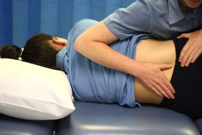 Patient being treated on bed