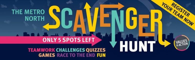 Metro North Scavenger Hunt banner