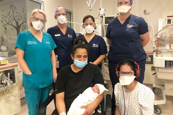 Researcher Thuy Frakking with new mum Jessie and son Nehemiah