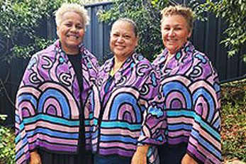 Sistas Shawl features a design from Aboriginal artist Sharon McAvoy