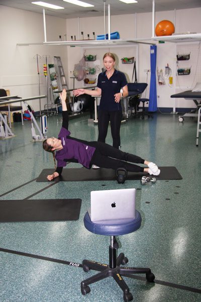 Adult CF physiotherapist K Burgess and Pharmacist, E Megram