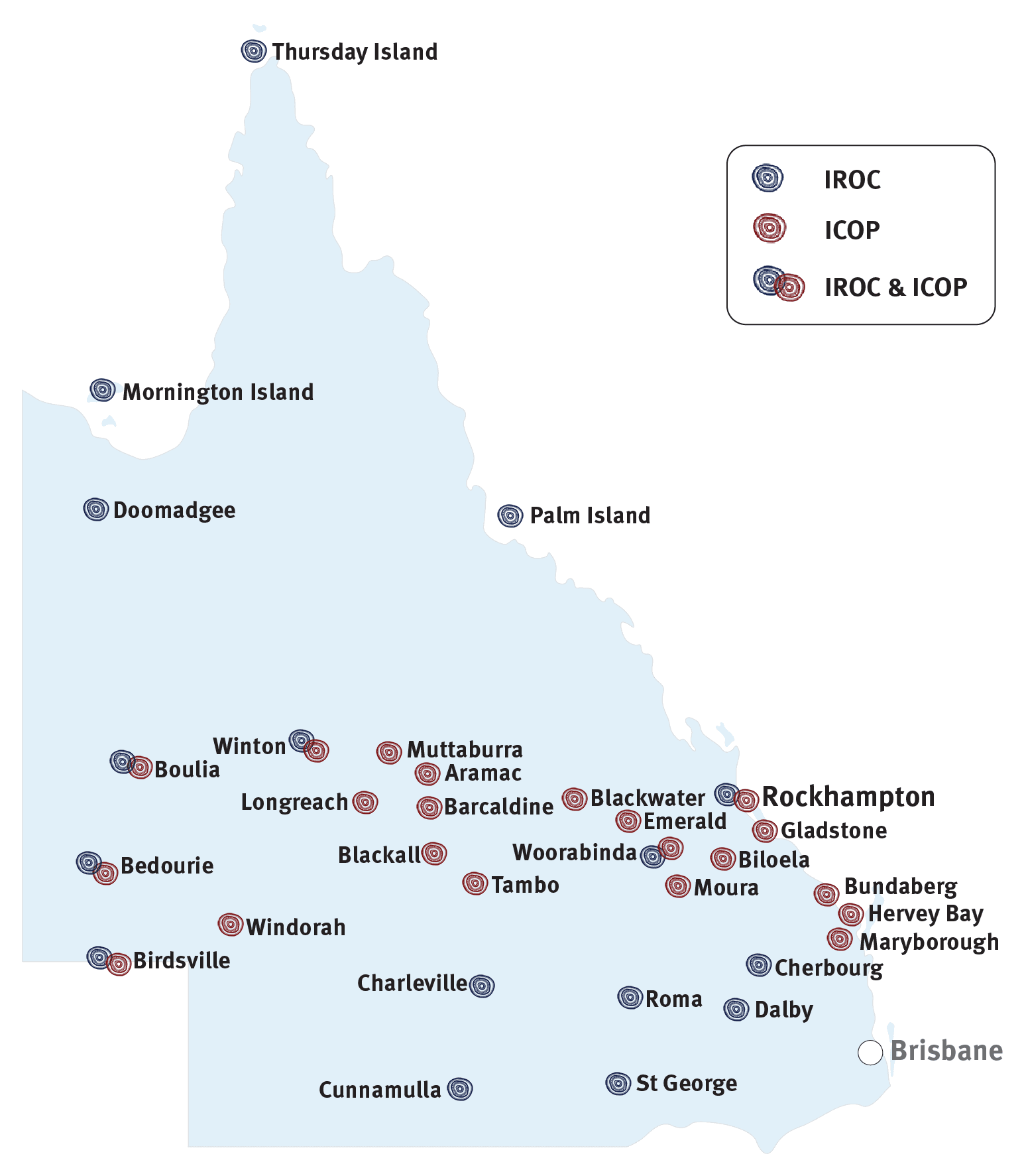 ICOP and IROC map