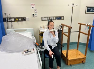 Patient doing a Hypoxic challenge test