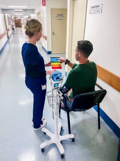 Patient doing a walk test