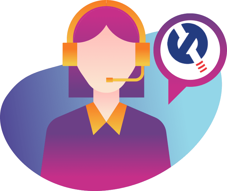 Illustration of a person with headset and microphone