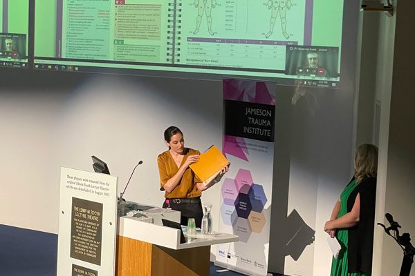 Sarah Pearce presenting the draft Queensland Clinical Guidelines for Major Incidents and Mass Casualty Events