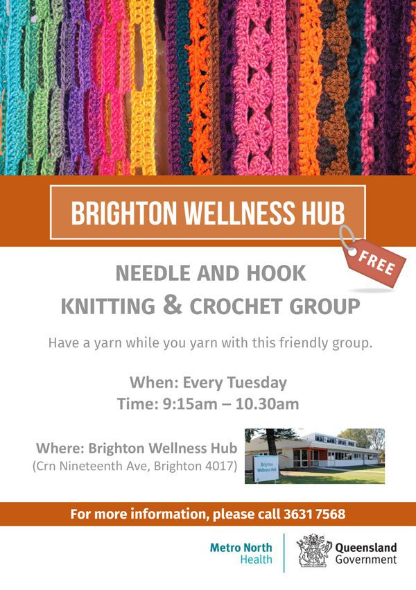 Brighton Wellness Hub: Knitting and Crochet Group image of poster